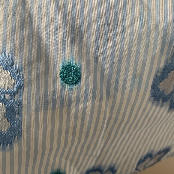 BRAND NEW Luisa Beccaria blue flower Printed Chiffon Blouse - Picture 11 of 12